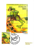 ITALIA ITALY - 2000 ROMA Confederazione Generale Agricoltura Italiana (spiga, Trattore) Annullo Fdc Su Cartolina PT - 5b - Levensmiddelen