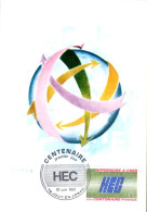 CARTE MAXIMUM 1981 CENTENAIRE DE H E C - 1980-1989