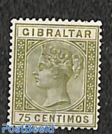 Gibraltar 1889 75c, Stamp Out Of Set, Unused (hinged) - Gibraltar