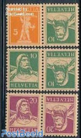 Switzerland 1921 Tete Beche Pair Set (3 Pairs), Mint NH - Unused Stamps