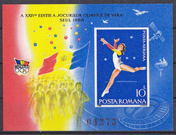 Olympics 1988 - Gymnastics - SPACE - ROMANIA - S/S Imp. MNH - Ete 1988: Séoul