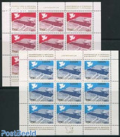 Yugoslavia 1977 KSZE Conference 2 M/ss, Mint NH, History - Nature - Europa Hang-on Issues - Birds - Pigeons - Ungebraucht