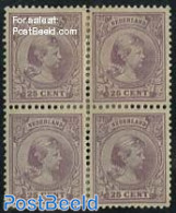 Netherlands 1891 25c, Block Of 4 [+], Unused (hinged) - Nuovi