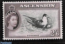 Ascension 1956 2/6Sh, Wideawake, Stamp Out Of Set, Mint NH, Nature - Birds - Ascensión