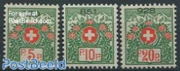 Switzerland 1927 PP Stamps 3v, With Control Number, Mint NH - Ungebraucht