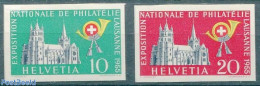 Switzerland 1955 Stamp Exposition 2v (from S/s), Mint NH, Religion - Churches, Temples, Mosques, Synagogues - Ungebraucht
