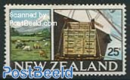 New Zealand 1968 25c, Stamp Out Of Set, Mint NH, Nature - Transport - Cattle - Ships And Boats - Nuevos