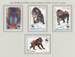 EQUATORIAL GUINEA 1991 WWF Monkeys Mandrill MNH(**) Fauna 797 - Mono