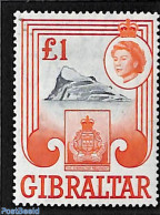 Gibraltar 1960 1 Pound, Stamp Out Of Set, Mint NH, History - Coat Of Arms - Gibraltar