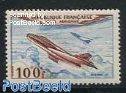 France 1954 100F, Stamp Out Of Set, Mint NH, Transport - Aircraft & Aviation - Nuovi