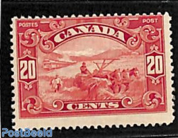 Canada 1928 20c, Stamp Out Of Set, Mint NH, Nature - Transport - Various - Horses - Railways - Agriculture - Unused Stamps