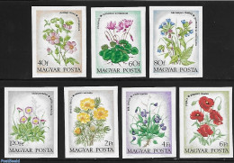 Hungary 1973 Flowers 7v Imperforated, Mint NH, Nature - Flowers & Plants - Unused Stamps