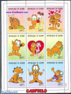 Guinea, Republic 1999 Garfield 9v M/s, Mint NH, Nature - Bears - Cats - Art - Comics (except Disney) - Stripsverhalen