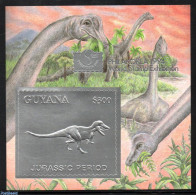 Guyana 1994 Tyrannosaurus S/s, Silver, Mint NH, Nature - Prehistoric Animals - Prehistóricos