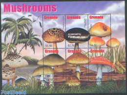 Grenada 2002 Mushrooms 6v M/s /Boletus Crocipodius, Mint NH, Nature - Mushrooms - Paddestoelen