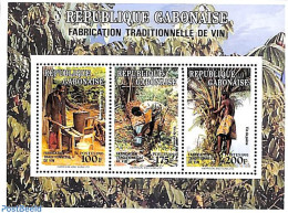 Gabon 1993 Palm Wine S/s, Mint NH, Nature - Various - Trees & Forests - Wine & Winery - Agriculture - Neufs