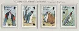 FALKLAND ISLANDS 1991 WWF Birds Penguins Mi 538-541 MNH(**) Fauna 799 - Pinguine