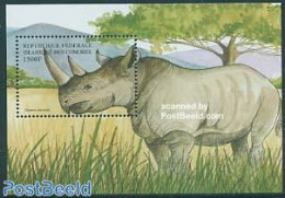 Comoros 1999 Rhino S/s, Mint NH, Nature - Animals (others & Mixed) - Rhinoceros - Isole Comore (1975-...)