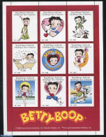 Comoros 1999 Betty Boop 9v M/s, Mint NH, Comics (except Disney) - Cómics