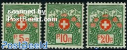 Switzerland 1927 Porto P.P. 3v, Without Control Number, Mint NH - Nuovi