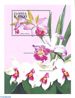 Zambia 1999 Cattleya Violacea S/s, Mint NH, Nature - Flowers & Plants - Orchids - Zambie (1965-...)