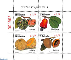 El Salvador 1997 Tropical Fruits 4v M/s, Mint NH, Nature - Fruit - Fruits