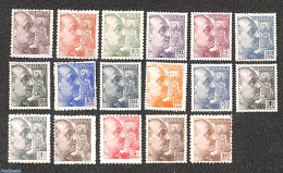 Spain 1939 Definitives 17v, Unused (hinged) - Unused Stamps