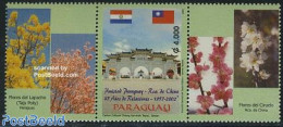 Paraguay 2002 Relations With China 1v+2tabs [::], Mint NH, Nature - Flowers & Plants - Paraguay