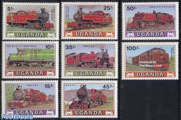 Uganda 1988 Locomotives 8v, Mint NH, Transport - Railways - Trains