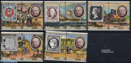Niue 1980 Hurricane Relief 5x2v [:], Mint NH, History - Transport - Post - Sir Rowland Hill - Stamps On Stamps - Ships.. - Correo Postal