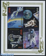 Mongolia 1994 Moonlanding 4v M/s, Mint NH, Transport - Space Exploration - Mongolia