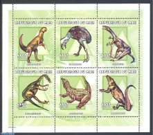 Mali 2000 Preh. Animals 6v M/s (6x460Fr), Mint NH, Nature - Prehistoric Animals - Prehistorisch