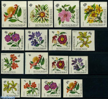 Burundi 1966 Flowers 16v Imperforated, Mint NH, Nature - Flowers & Plants - Orchids - Otros & Sin Clasificación