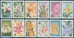 Bhutan 1990 Expo 90, Orchids 12v, Mint NH, Nature - Flowers & Plants - Orchids - Bhoutan