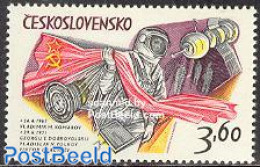 Czechoslovkia 1973 Space 1v Lined Background, Mint NH, Transport - Space Exploration - Otros & Sin Clasificación