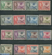 Gambia 1938 Definitives 16v, Unused (hinged), Nature - Animals (others & Mixed) - Elephants - Wild Mammals - Gambia (...-1964)