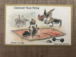 Chocolat Félix Potin Combat De Coqs - Altri & Non Classificati