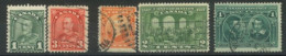 CANADA - 1908/30,TERCENTENTARY OF QUEBEC, KING GEORGE V, & SIR J.A. MACDONALD STAMPS SET OF 5, USED. - Gebraucht