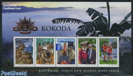 Australia 2010 Kokoda Campaign 5v S/s, Joint Issue Papua New Guinea, Mint NH, History - Various - World War II - Joint.. - Unused Stamps