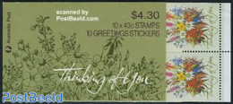 Australia 1990 Thinking Of You Booklet, Mint NH, Nature - Flowers & Plants - Stamp Booklets - Unused Stamps