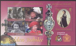 British Antarctica 2002 Elizabeth II Golden Jubilee S/s, Mint NH, History - Kings & Queens (Royalty) - Case Reali