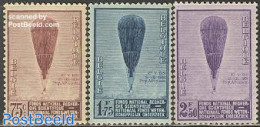 Belgium 1932 Balloon Of Auguste Piccard 3v, Unused (hinged), Transport - Balloons - Unused Stamps