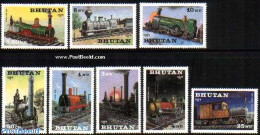 Bhutan 1984 Locomotives 8v, Mint NH, Transport - Railways - Trains