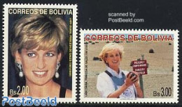Bolivia 1997 Diana 2v, Mint NH, History - Charles & Diana - Kings & Queens (Royalty) - Königshäuser, Adel