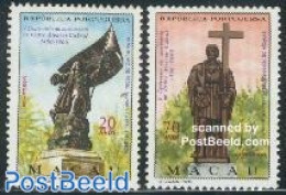 Macao 1968 500 Birth Anniversary Of Cabral 2v, Mint NH, Religion - Religion - Art - Sculpture - Unused Stamps