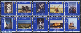Isle Of Man 2002 Photography 10v [++++], Mint NH, Nature - Transport - Horses - Railways - Ships And Boats - Art - Cas.. - Trains