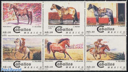 Mexico 1994 Horses 6v [++], Mint NH, Nature - Horses - Mexico