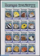 Nicaragua 1993 Fish 16v M/s (with BANGKOK 1993 Logo), Mint NH, Nature - Fish - Vissen