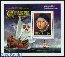 Nevis 1986 Chr. Columbus S/s, Mint NH, History - Transport - Explorers - Ships And Boats - Onderzoekers