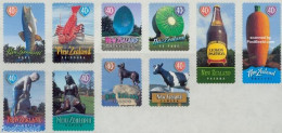 New Zealand 1998 Town Icons 10v S-a, Mint NH, Nature - Cattle - Fish - Art - Sculpture - Unused Stamps